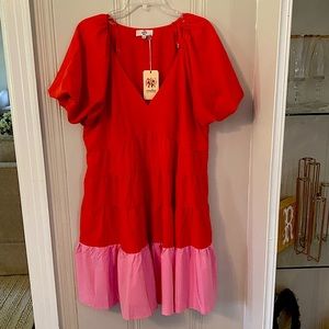 Bubble sleeve mini dress